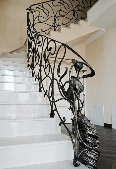 indoor iron stair railing