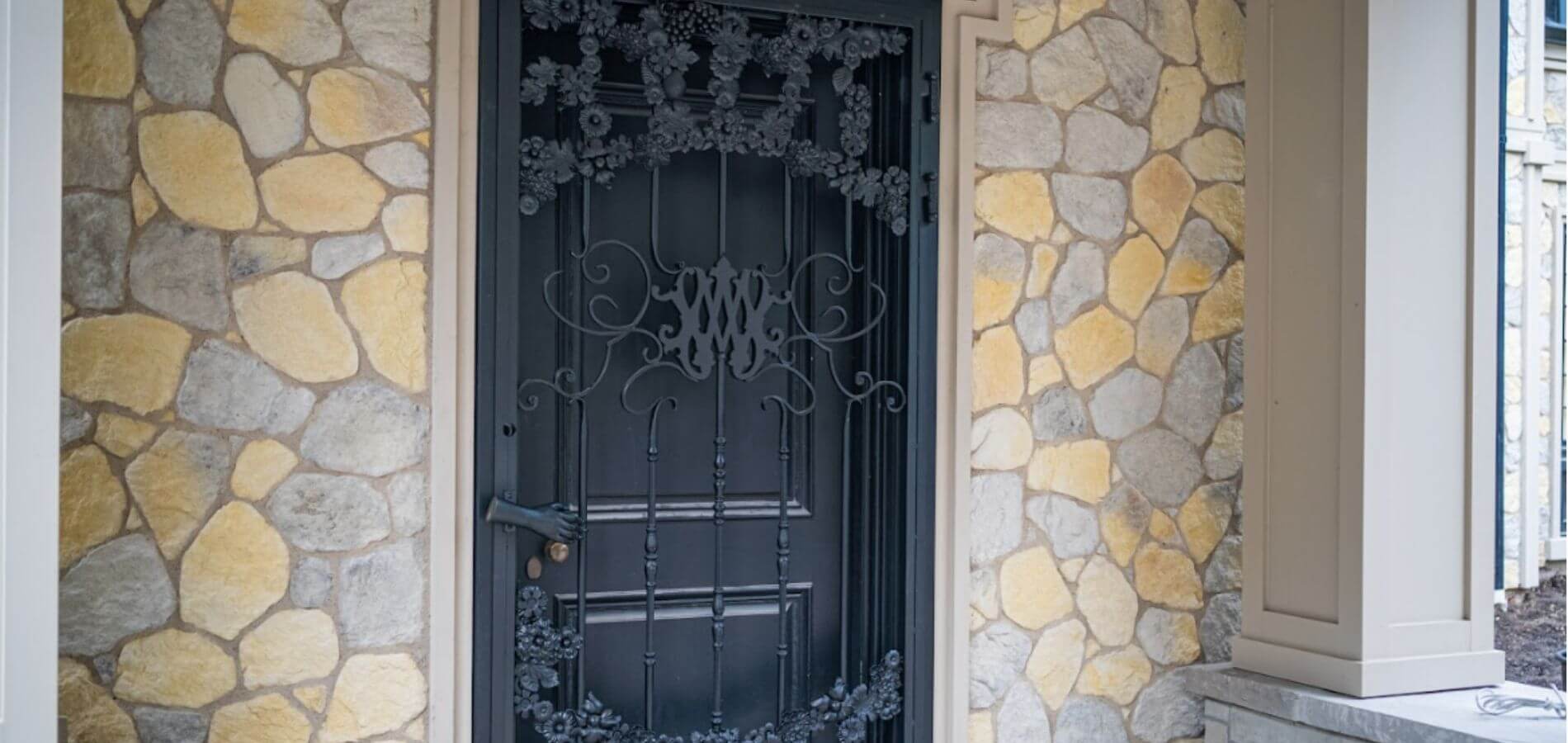 secure iron ornamental doors